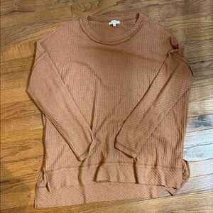 Rust Textured Long Sleeve Top